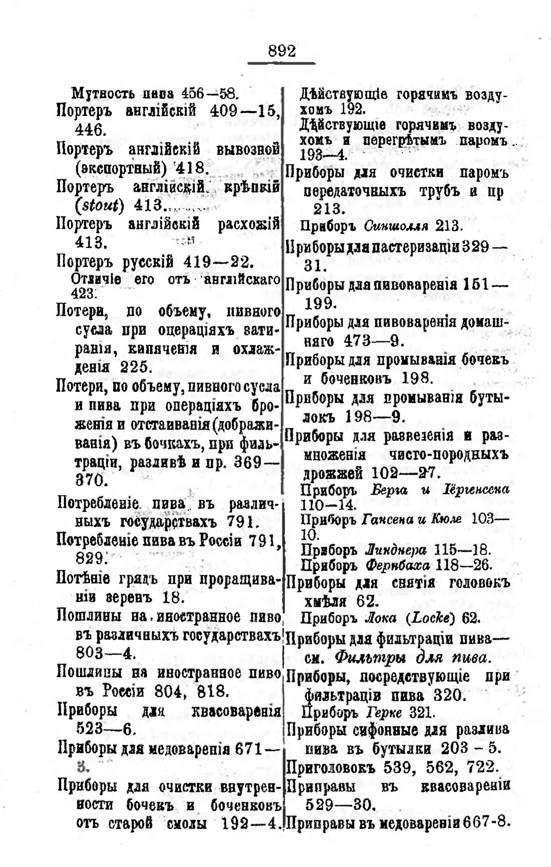 Скан страницы 905 книги «Пивоварение, квасоварение и медоварение»