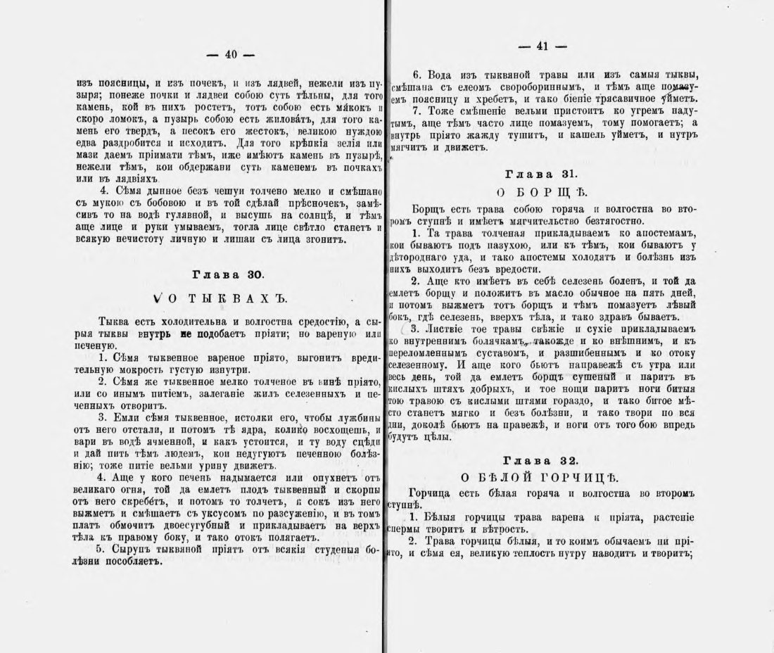 Скан страницы 31 книги «Русские простонародные травники и лечебники»