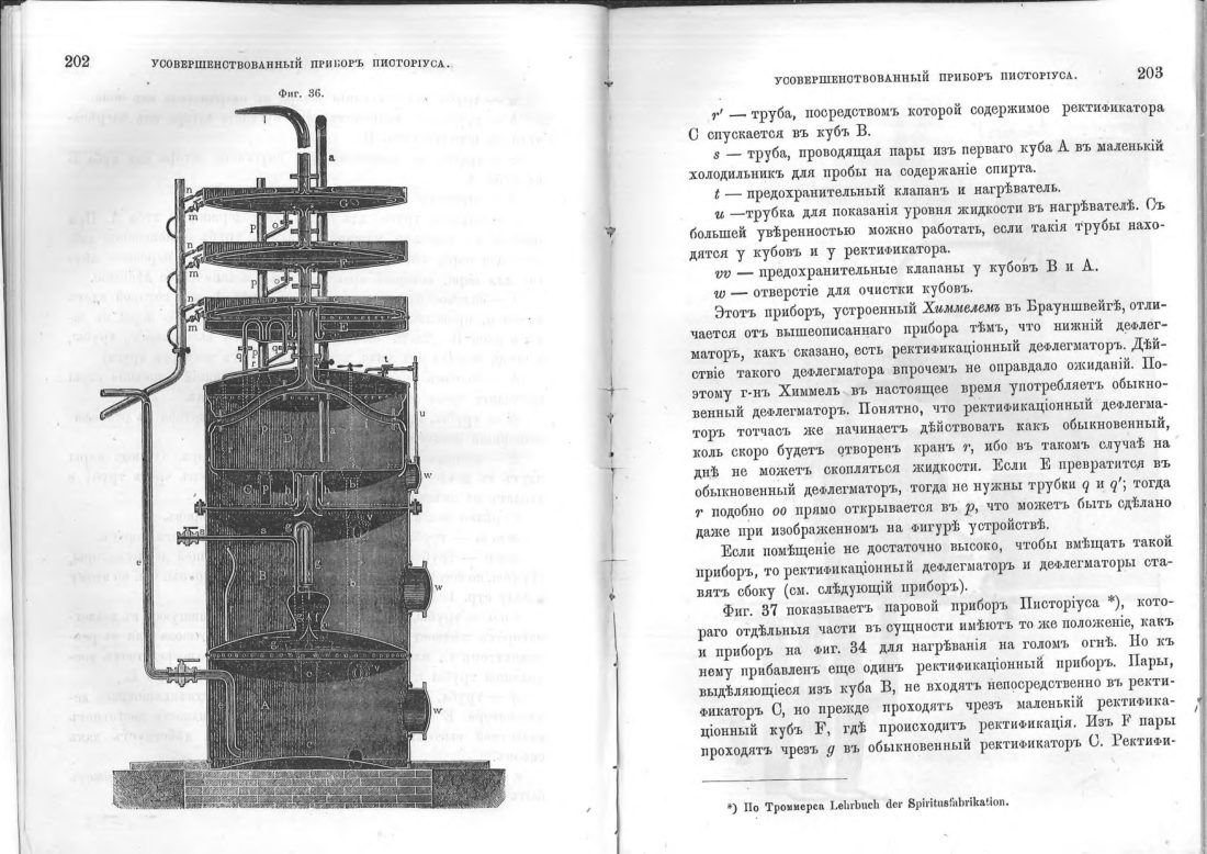 Скан страницы 102 книги «Винокурение. Приготовление спирта и производство сладких, ароматических водок»