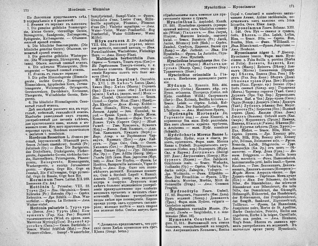Скан страницы 100 книги «Ботанический Словарь»